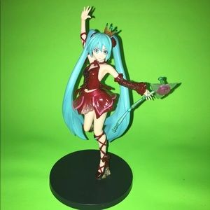 Hatsune miku with red dress and wand